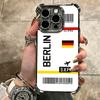 Travel Air Ticket Label Soft Phone Case For iPhone 15 16 17 Air 14 Pro Max 16E Plus 13 12 Mini Plating Anti-Fall Fundas