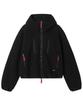 Openyard(Oy) Crop Fleece Hoodie Jacket - Black