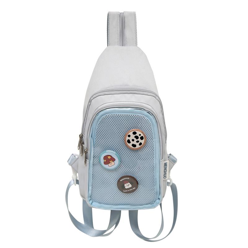 Women's Crossbody Bag Solid Color Chest Bag Student Class Shoulder Bag