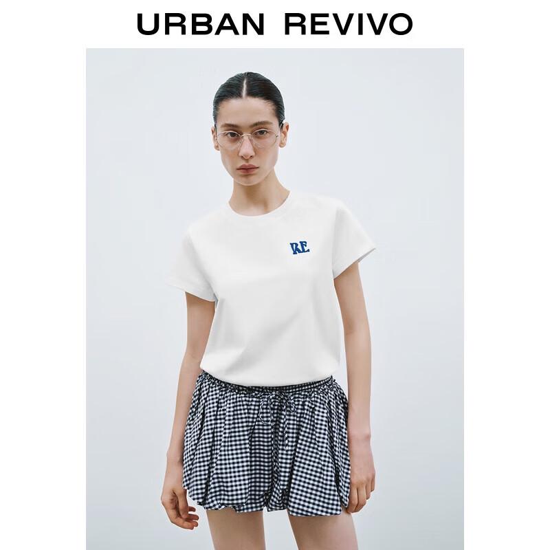 UR Women s Contrast Letter Embroidered Short Sleeve T-Shirt XS