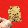 10pcs Golden Lucky Cat Stickers with Glitter. Reusable Decals for Phone, Laptop as New Year Gift. Festive & Shiny Design.