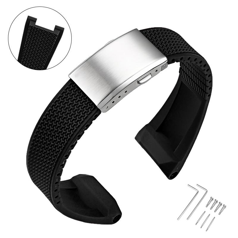 

Для часов Casio Steel Heart Ремешок Складная застежка GST-210/W300/B100 /S110 Резиновый ремешок Ремешок для часов чёрный