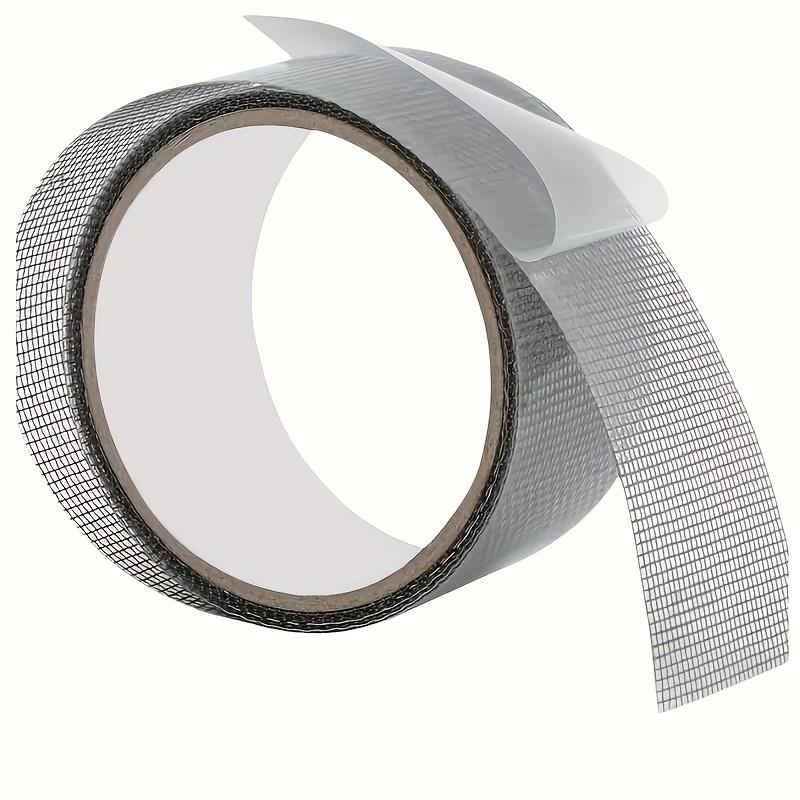 Black Window Screen Repair Kit with Adhesive and Waterproof Tape to Cover Grid for Fixing Holes in Window Screens and Mesh Doors