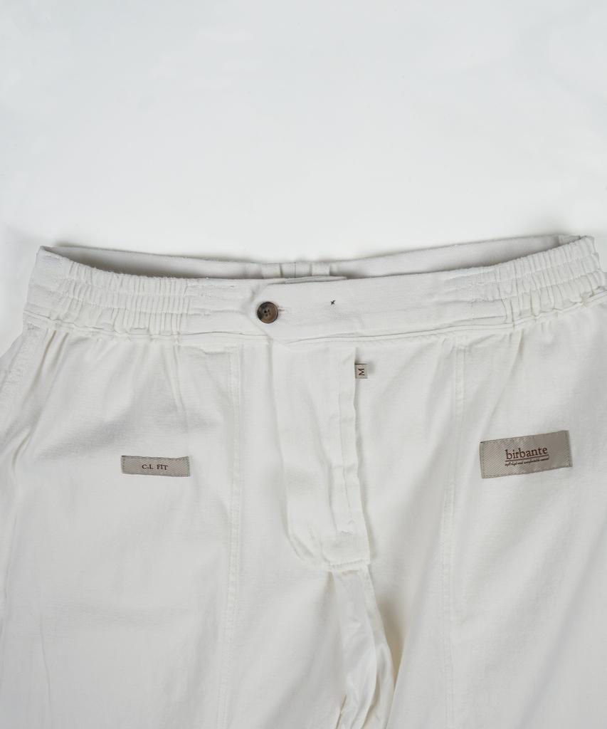 BIRBANTE Cation Washed Cargo Half Pants - Ecru