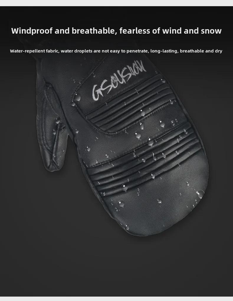 Windproof Waterproof Winter Ski Gloves: Thick, Warm, Wear-Resistant for Outdoor Sports, Mountaineering, and Cycling.