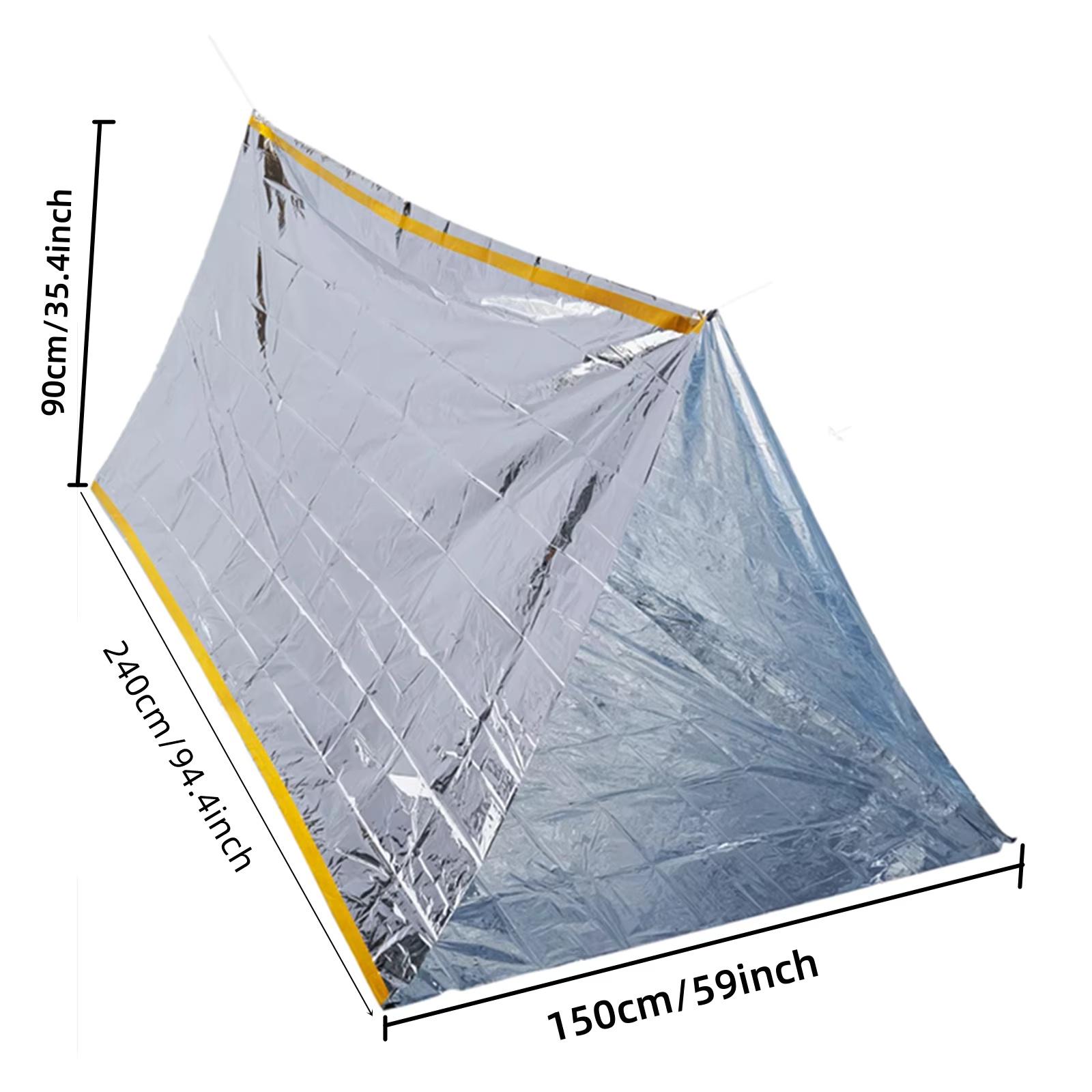 Waterproof Emergency Survival Tent, Portable Thermal Shelter For Outdoor Hiking Camping Disaster Preparedness