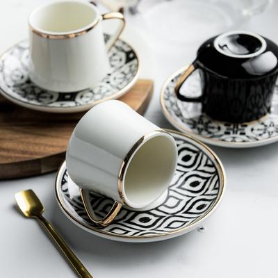 Tekopp 80 ml keramiska turkiska espressokoppar med fatset Te Kaffemugg Kök Dryckesartiklar Heminredning