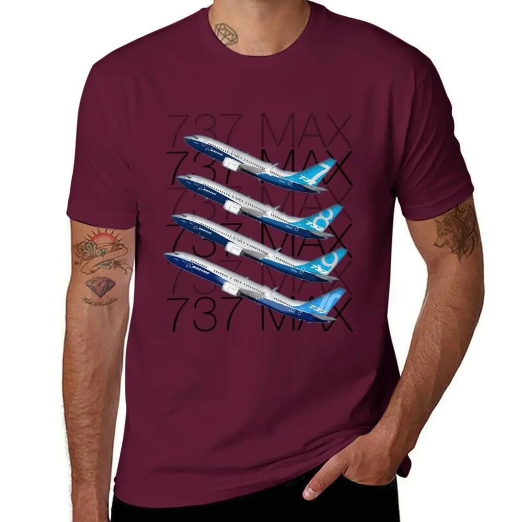 737 MAX Familiy TShirt Baggy Shirts Cute Clothes Tshirts for Men
