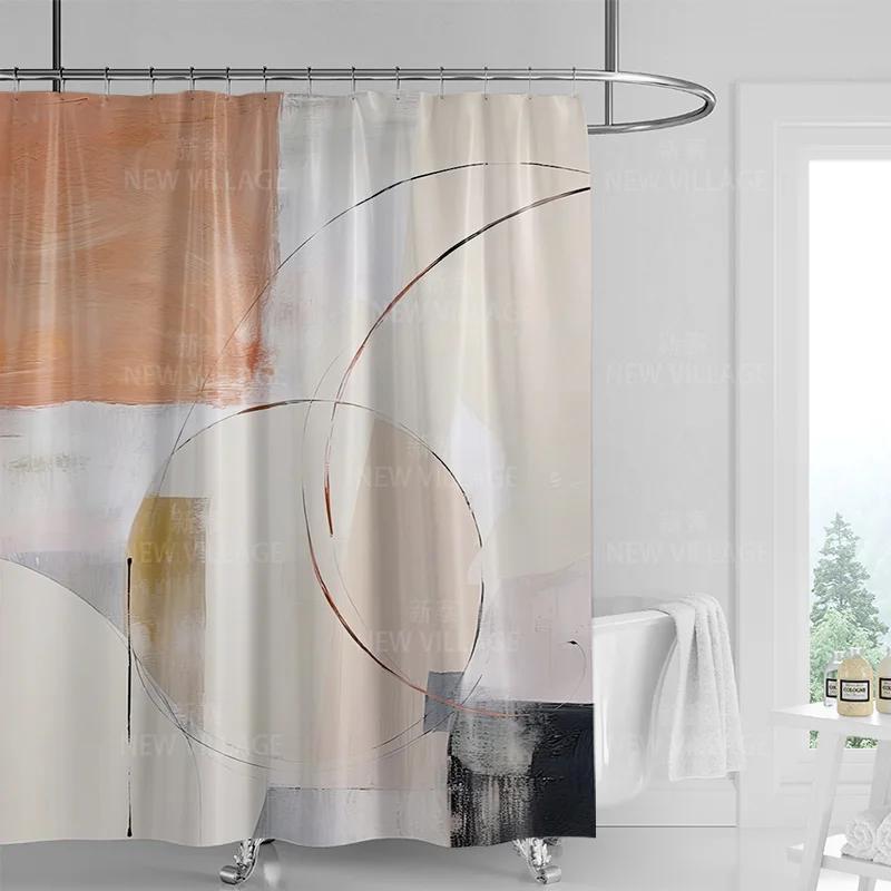 Abstrakcyjna geometryczna graffiti zasłona prysznicowa nordycki minimalny styl wodoodporna tkanina zasłona łazienkowa zasłona prysznicowa 180x200