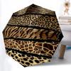 1pc Leopard Tiger Print Automatic Folding Umbrella, 8-Rib Durable Iron Frame, Compact Travel Umbrella for Women & Men052