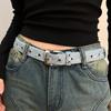 Korean Style Metal Buckle Belts Star Hollowed Pin Buckle Denim Belt Casual Retro Jeans Belt  Women