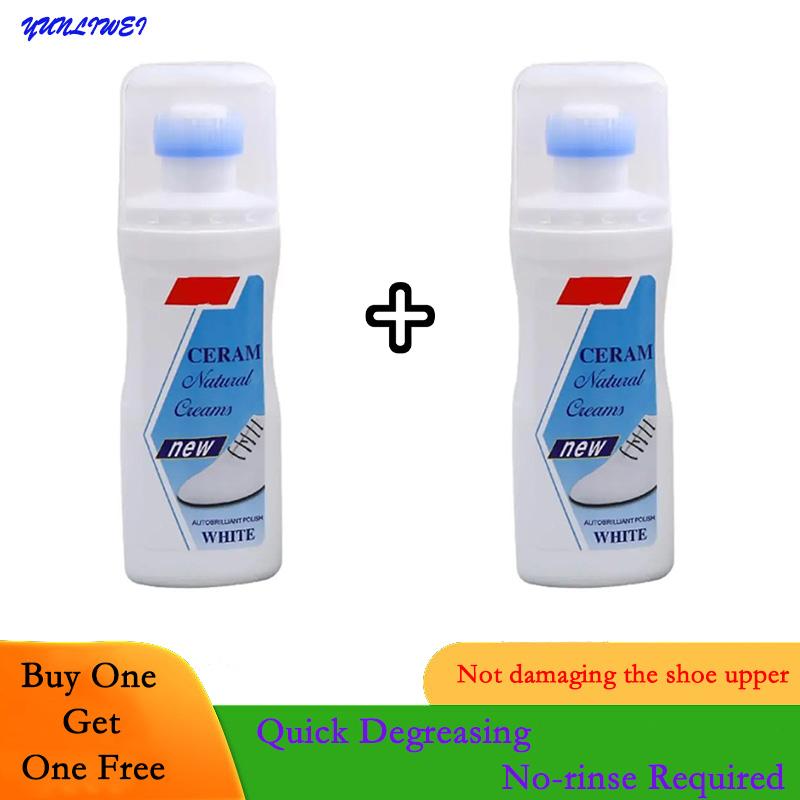 

Buy one get one free White Sneakers Cleaning Tool-Stain Remover Whitening Cream with Brush Quick Cleaning Agent No need for wash 2pcs