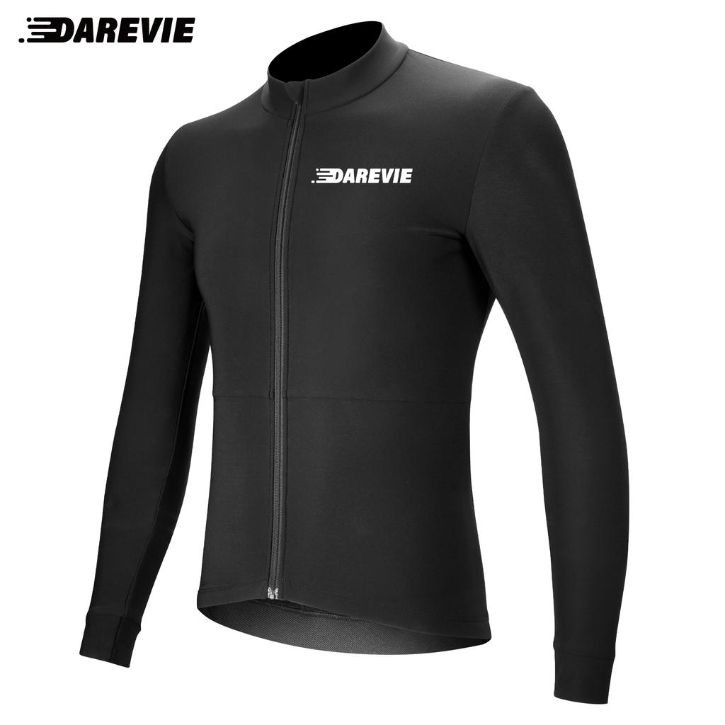 DAREVIE Cycling Jersey Winter Thermal Fleece Cycling Jersey Men Long Sleeve Hot Warm Soft Brushed Breathable Bicycle Clothing
