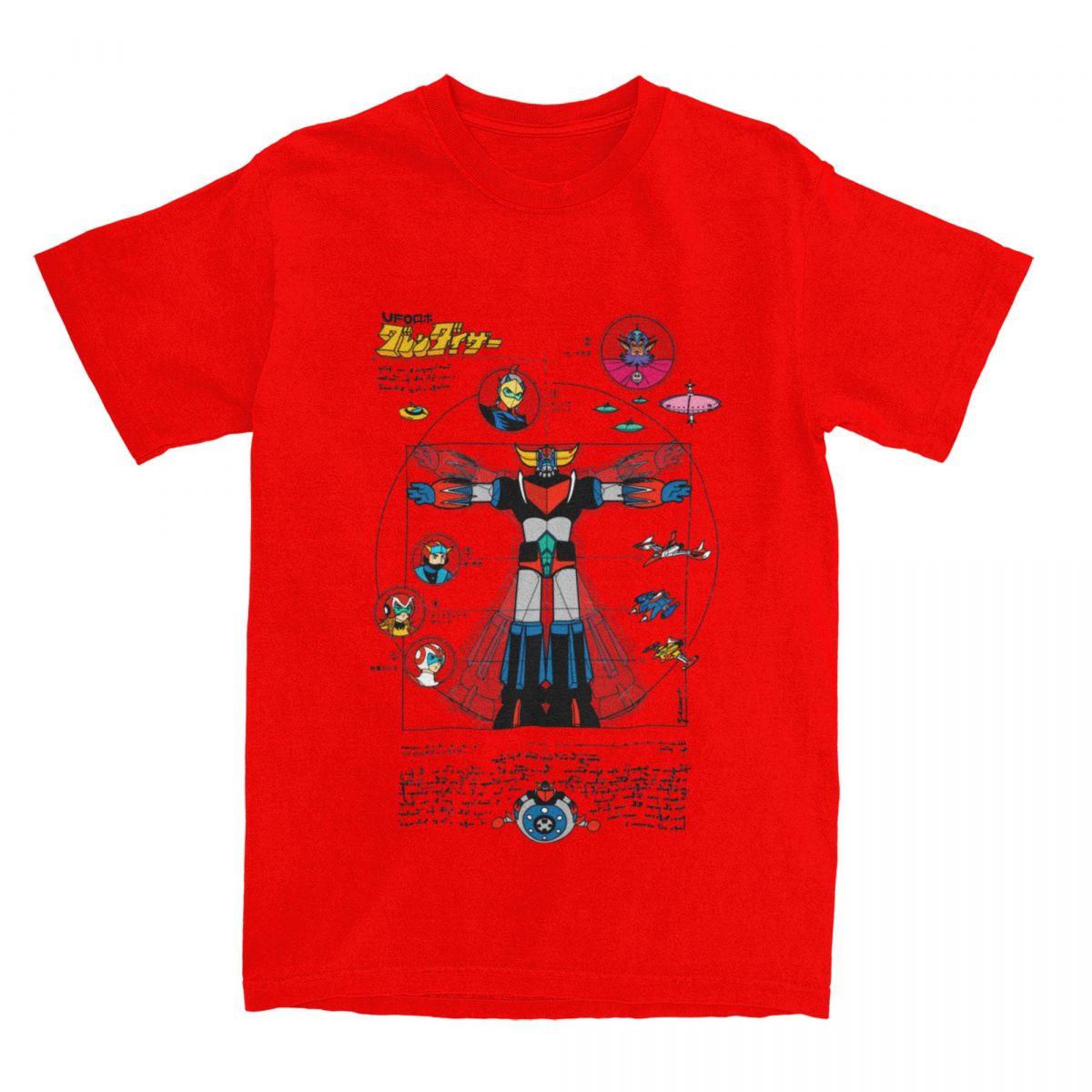 Novelty UFO Robot Grendizer Goldorak T Shirt for Unisex Women Pure Cotton Goldrake Japan Robots Tee Shirt Graphic Clothing S