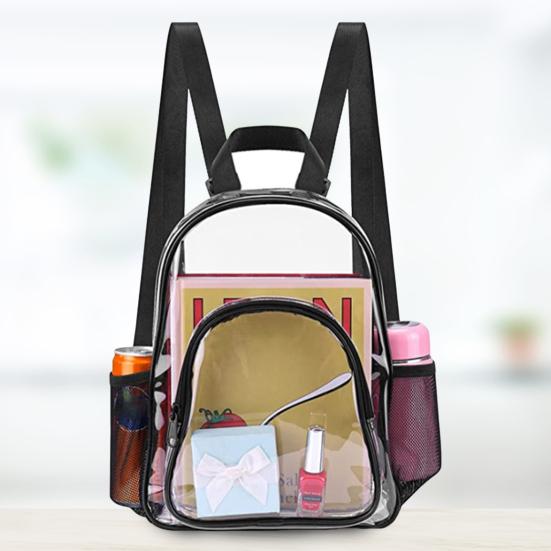 Studentenrucksack Transparent Durchsichtig Großes Fassungsvermögen Glatter Reißverschluss PVC Schultasche für die Schule