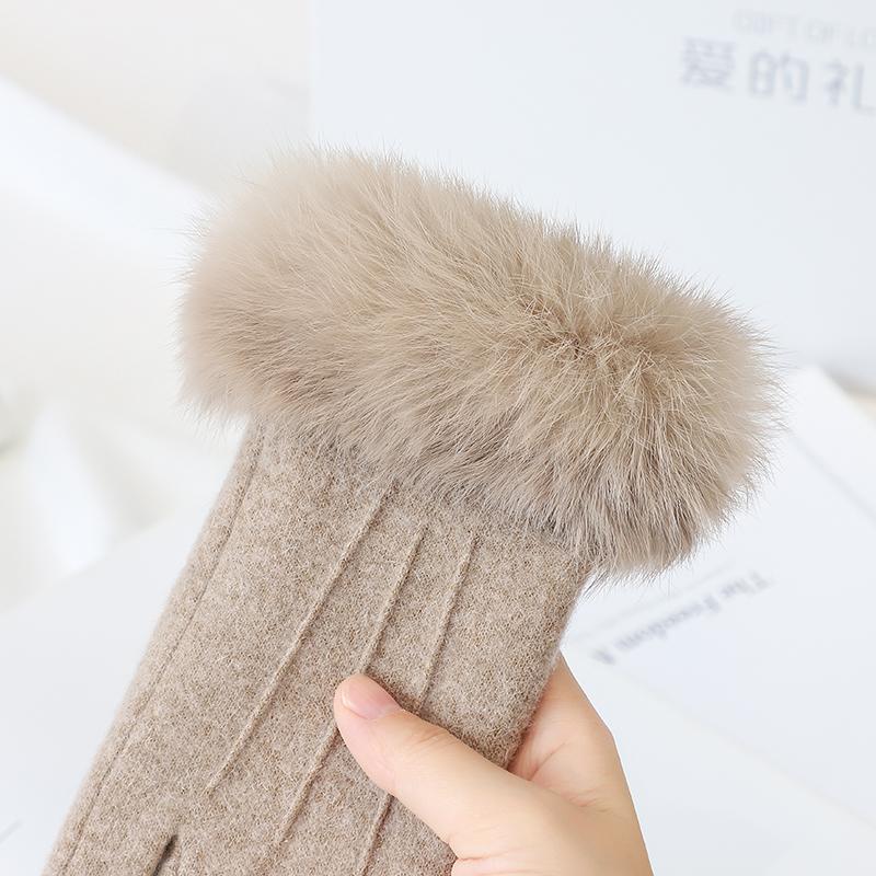 Winter Women's Wool Touch Screen Outdoor Sports Shopping Cycling Daily Use Warm  Gloves