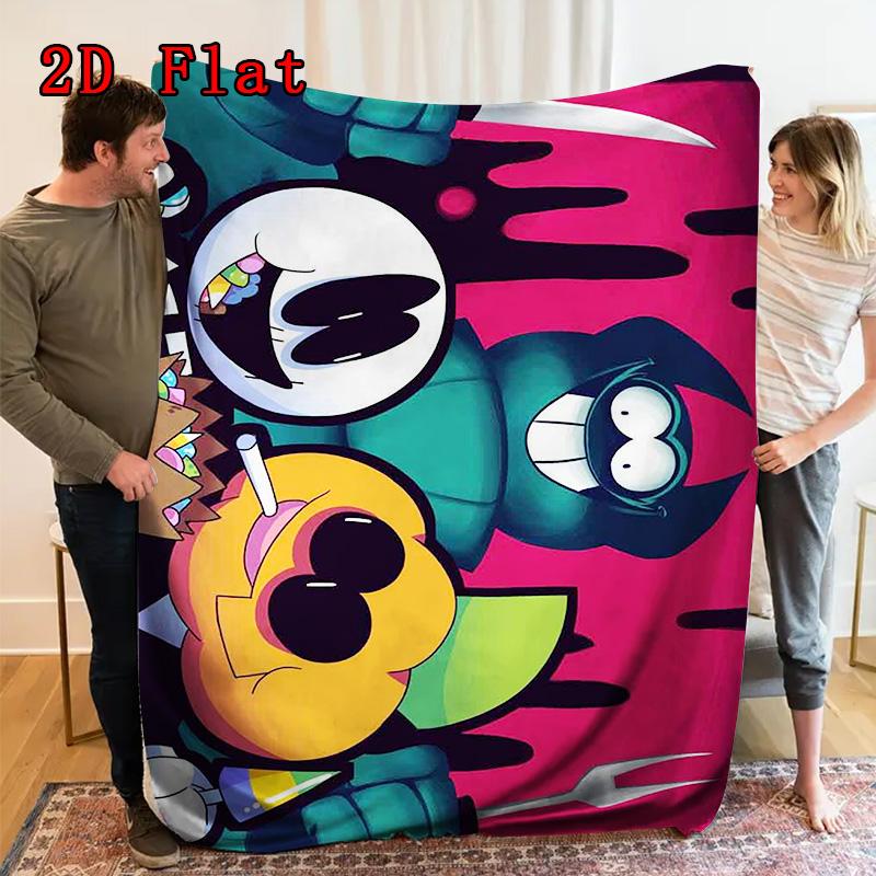 Spooky Month 2D Flat Pattern Flannel Blanket High quality All Seasons Warmth and Comfort Perfect for Christmas Gifts.DMT0925071