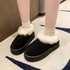 Women's Large Size Soft Sole Cold Resistant Winter Warm Anti-slip Fur One Snow Boots Padded Lined Ankle Boots Anti-slip Sports Cotton Boots