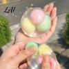Sensory Fidget Toys Layered Crunchy Squeeze Relief Toy Stress Ball Rainbow for Desk Soft Rubber Portable Reliever Ball Adults Kids
