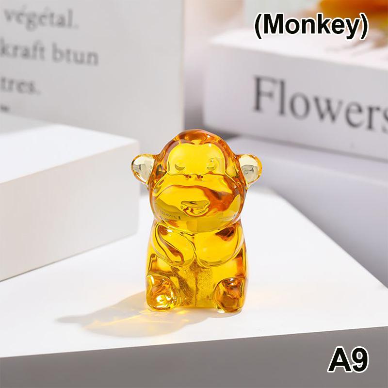 Crystal Mini Twelve Zodiac Ornaments Cute Little Animal Model Mouse Ox Tiger Rabbit Dragon Snake Desktop Decor Home Decor Gifts