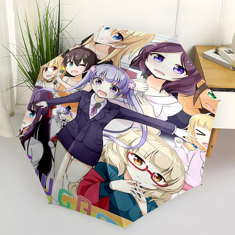 

1pc Outdoor Umbrella with Anime Characters - Automatic Opening/Closing, Portable 3-Fold Design, 8-Rib Iron Frame - Perfect Gift for Fans, Travele
