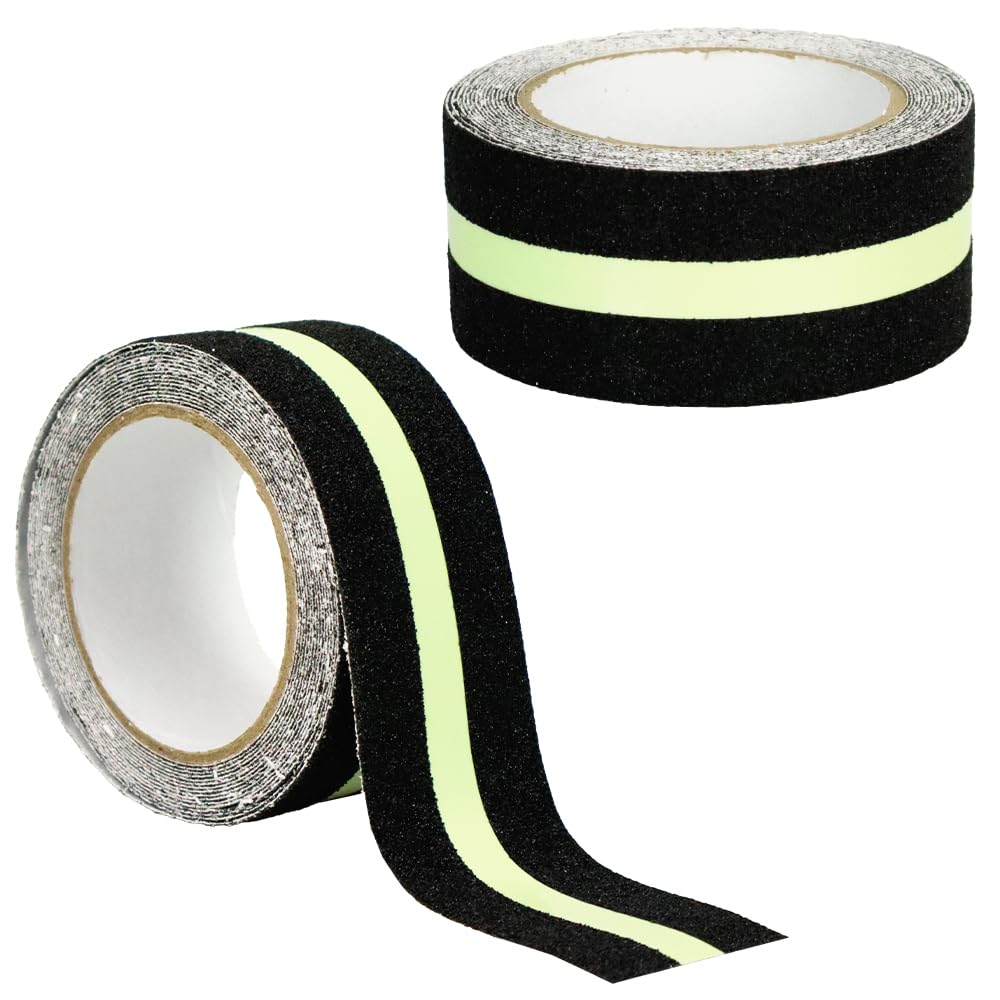 

Set of 2 Luminous Prevents Power Durable for Parking Lots Anti-Slip Tapes, Falls, Outages, Darkness, Marking, Cuttable, Stairs,