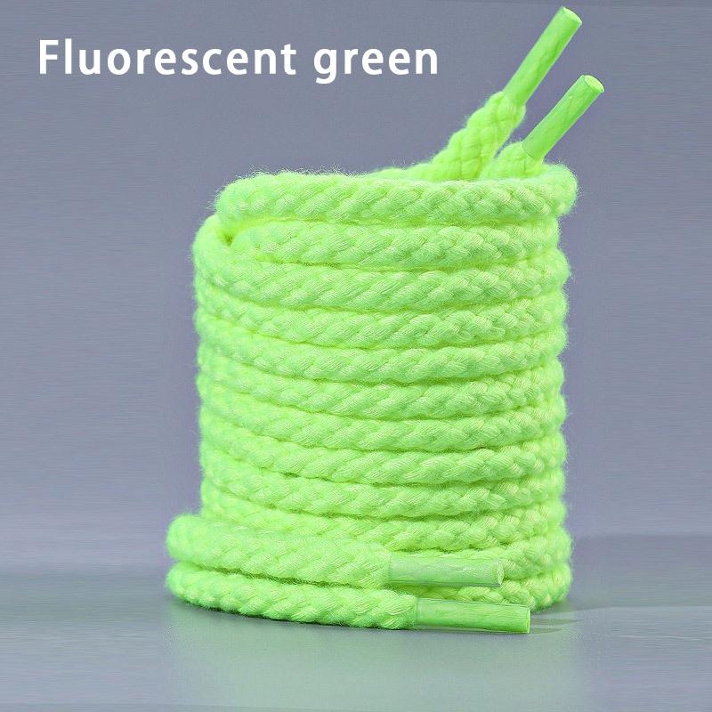 Ronde Veters 6mm Dikker Katoenen Veters Precisie Geweven Veters Sneakers Laarzen Veterschoen 120/140/160CM Schoenenaccessoires 1 Paar 140cm green