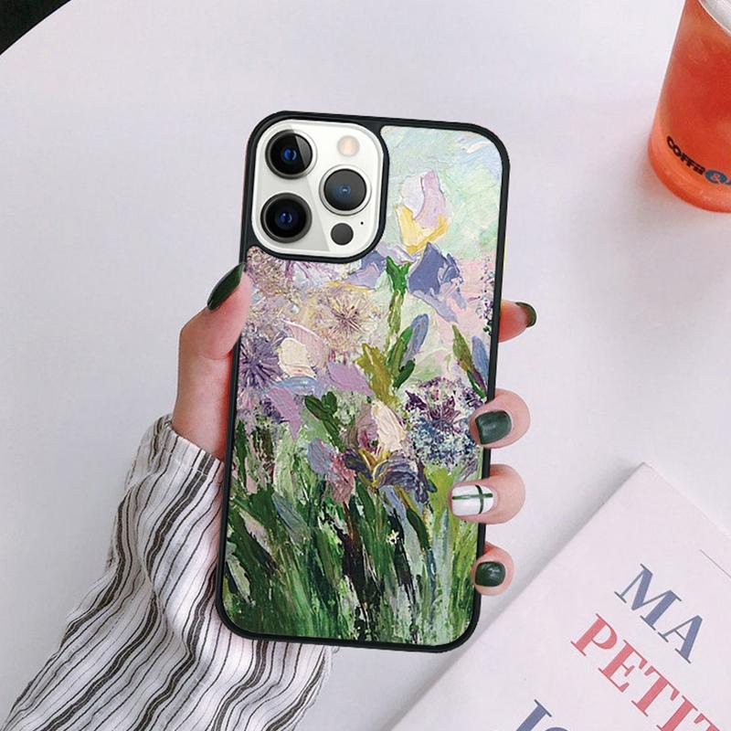Lilac Irises Paintng Phone Case For iPhone 17 Air 14 13 12 16Pro Max 15 Plus Cover Shell Max Coque