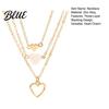 Heart Pendant 3Pcs/Set Women Necklace Three-Layer Stacking Design Sweet Charm