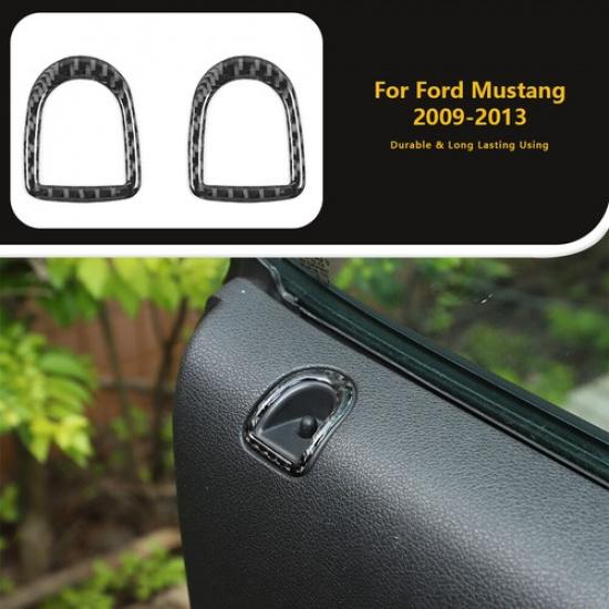 Inner Door Lock Pins Frame Trim Sticker For Ford Mustang 2009-2013 Carbon Fiber