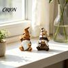 Small Tabletop Decor Mini Resin Coffee Gnome Ornaments, Sitting Bean Goblin Figurines, Bar Counter Decorations Cute Statue for Shop Kitchen