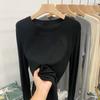 Soft waxy mask t early spring autumn winter 2024 new loose long-sleeved t-shirt women's simple inner layering shirt solid color top
