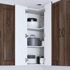 Wall Mounted Corner Cabinet PORTO Brown Oak Effect 57 x 57 x 100 cm