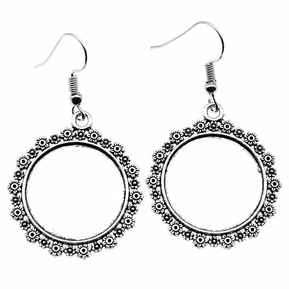 Round Cabochon Base Dangle Earrings DIY Jewelry Findings For Handmade Gifts