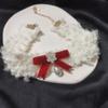 Bohemian Snowflake Pearl Necklace Bowknot Pendant Clavicle Chain Christmas Bows Collarbone Chain for Women Girls