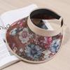 New fashion printed simple empty top hat women's big eaves sunshade sunscreen hat casual versatile hemming sun hat
