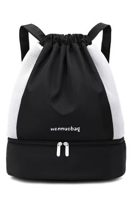 Monoa Women's Backpack with Shoe Pocket, Drawstring Closure, Lightweight, Large Capacity, Waterproof, Perfect for Fitness, Sports, Gym, Commuting,