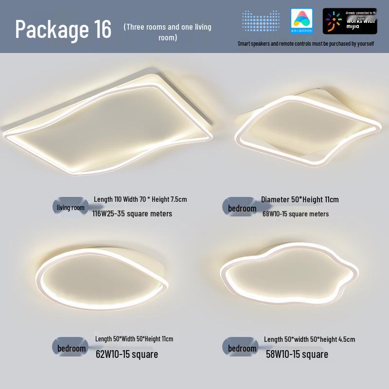 Modern Minimalist Ceiling Light Package with Smart Home Integration for Whole House