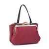 New lychee pattern creative mouth gold bag Japanese leather hand carry change bag mini double clip coin storage bag