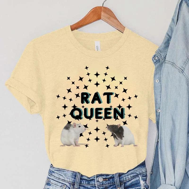 Krysí trička Dámská Krysí královna Oblečení Harajuku Stars Trička Vintage Animal Fashion Dámská trička Krysa Ležérní Dámská trička