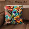 2D Vintage Hummingbird Floral Throw Pillow Covers Pattern Cushion Cover Suitable For Sofa Bedroom Car Pillow Cover