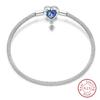 Bracciale Argento 925 Originale 17-20CM Stella Luna Sole Quadrifoglio Zircone Verde Bracciali Adatti Fai da Te Ciondoli Gioielli Compleanno Regali