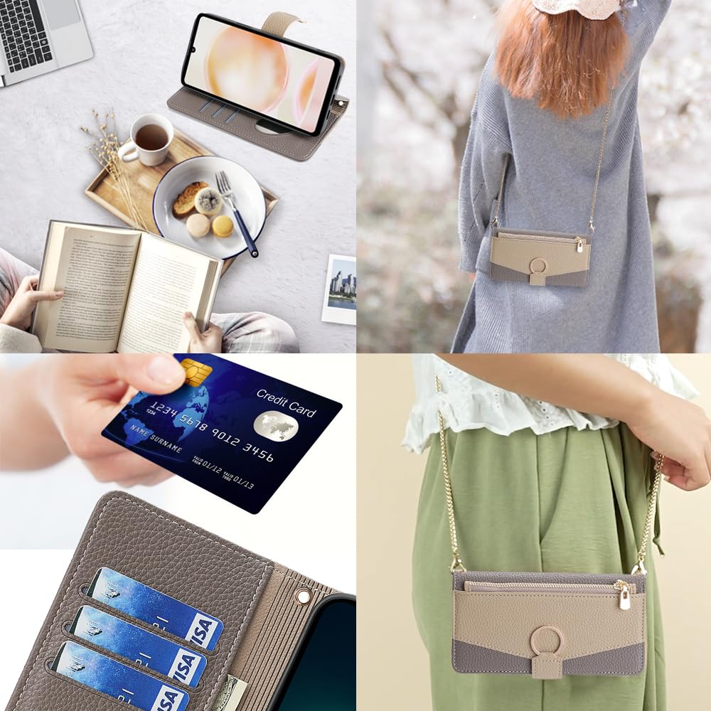 Kantan Sumaho 4 Wallet with Makeup Long Zippered Coin Card and Landscape Premium Leather with a Durable and Perfect COCOCLOUD Case, Style,