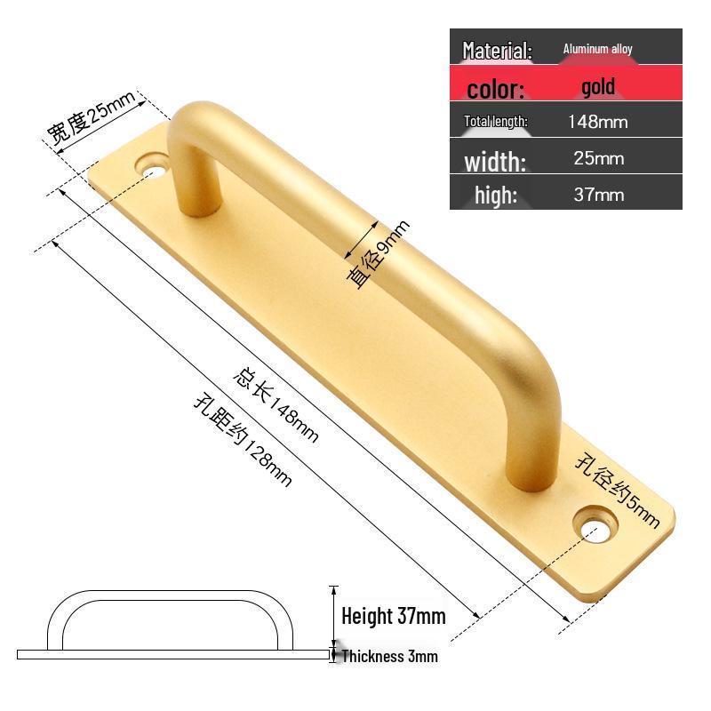 Adhesive Surface-Mounted Handles for Doors, Windows, and Sliding Cabinets - No Drilling Required