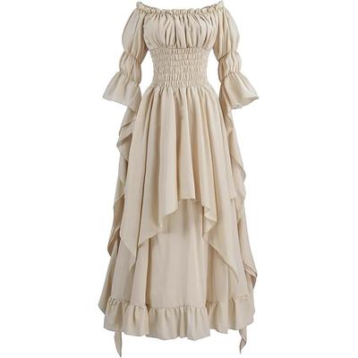 Renaissance Kleid Damen Mittelalter Kostüm Viktorianische Kleider Bäuerin Gotisch Fee Hexe Hochzeit Unterkleid
