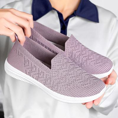 Mode Neue Damen Schuhe Groß Lässig Mesh Flache Sohle Alte Peking Stoffschuhe Atmungsaktiv und Vielseitig Mama Schuhe