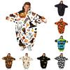 Kids Halloween Printed Flannel Romper Pajama Set for Fun Holiday Sleepwear