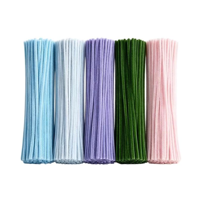 A03F-Flower Making Kit 400Pcs Pipe Cleaner Bulk Flower Kit, Floral Wires, Plush Twisted Stick Flower DIY Kit