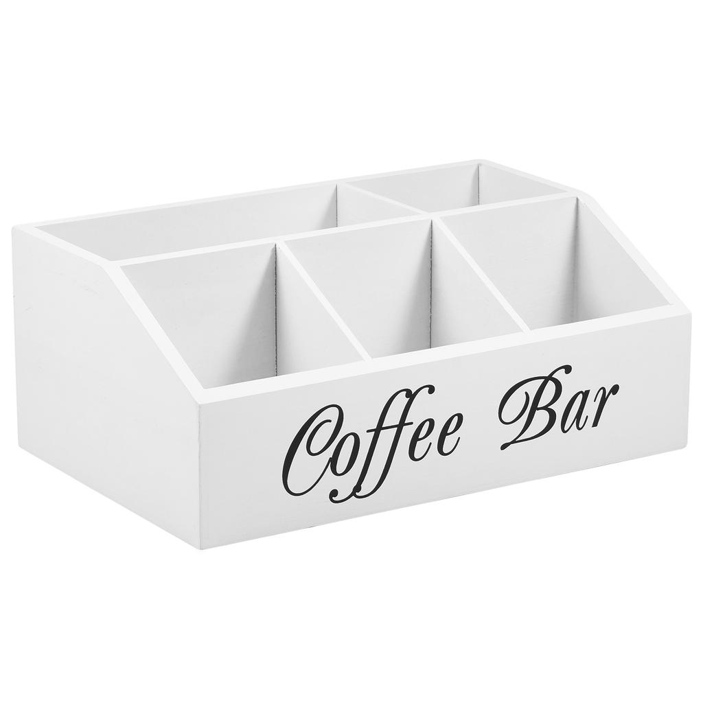 Kapselkaffee-Display-Aufbewahrungsbox Holz Bar Tischplatte Tee Kaffee Kapselstation Organizer 5 Fächer