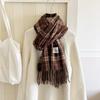 Scarf women's autumn and winter atmosphere grid Korean versatile winter explosion new scarf thickened tassel to keep warm